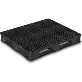 Rackable & Stackable Lip Open Deck Pallet, Polypropylene, 4-Way, 48"x40", 30000 Lb Stat Cap