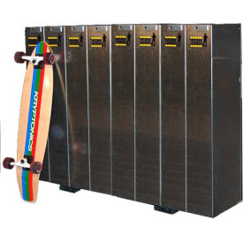 Single-Sided Longboard Lockers, Holds 8 Longboards/Scooters