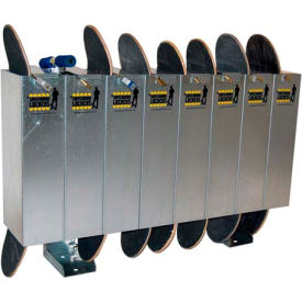 8 Door Single-Sided Skateboard Locker, 45"Wx12"Dx21"H, Galvanized, Unassembled