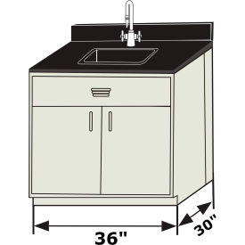 Magellan Sink Base Cabinet, 36"W x 30"D x 36"H, White