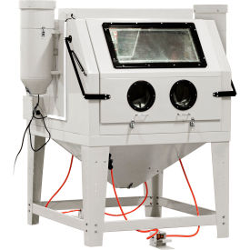 Front Open Dual Station Abrasive Blast Cabinet, Steel