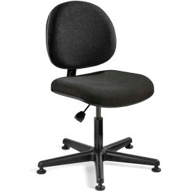 Fabric Office Chair - Desk-Height with Glides - Black