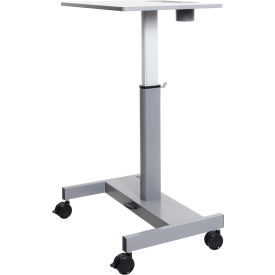 Mobile Student Sit-Stand Desk - Pneumatic Height Adjustment - 29" to 43.5"H - Gray