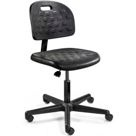 Polyurethane Office Chair - Desk-Height with Casters - Black
