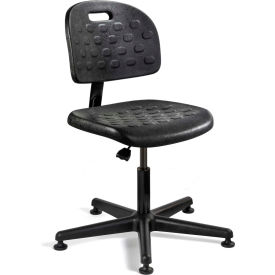 Polyurethane Office Chair - Desk-Height with Glides - Black