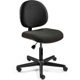 Fabric Office Chair - Desk-Height with Casters - Black