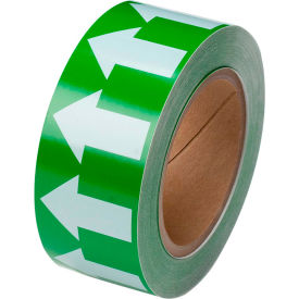91421 Pipe Marker Arrow Tape, Vinyl, 2"W x 30 Yds., Green/White