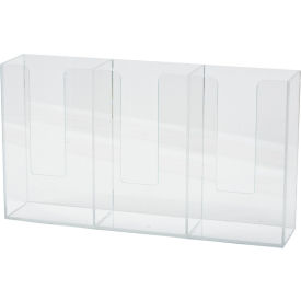 Acrylic Deluxe Glove Dispenser, 3 Compartments, 20"W x 7"D x 11-13/16"H, Clear