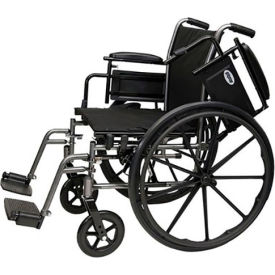 Lightweight Wheelchair, 20" x 16" Seat, Flip Back Desk Arms, Elevating Legrests