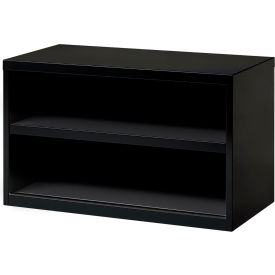 Low Credenza with 2 Open Shelves - 36"W - Black
