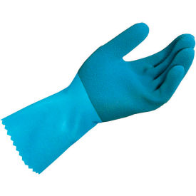 Blue-Grip LL301 Natural Rubber Gloves, Heavy Weight, Blue, 1 Pair, Small.