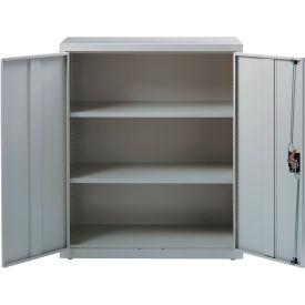 Counter Height Cabinet with 3 Shelf, 36"W x 18"D x 42"H, Gray, All-Welded