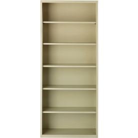 6 Shelf Bookcase 34-1/2"W x 13"D x 82"H, Putty