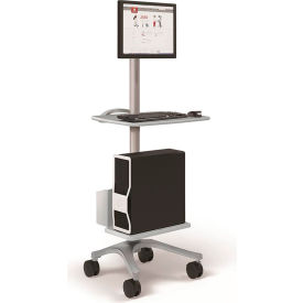 Fixed-Height Computer Cart, Cool Gray