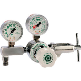 Flow Gauge Regulator - Oxygen - 2-15 LPM - CGA-870 Yoke - 3000 PSI Inlet