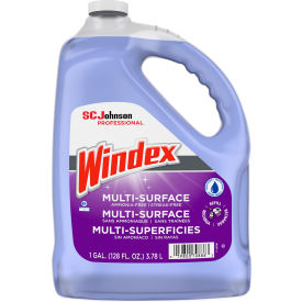 Windex Multi-Surface Ammonia Free Streak-Free Cleaner, 128 oz Refill Bottle, 4/Case