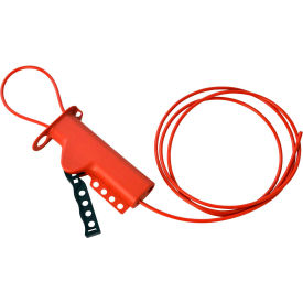 All Purpose Lockout With 8' L Sheathed Metal Cable, Fiberglass Reinforced Poly