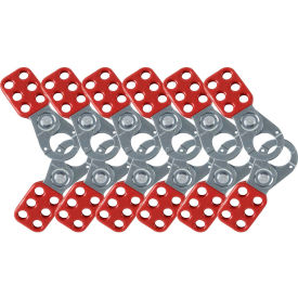 Steel Lockout Hasp, 1" Jaw Clearance, 12 Pack, Steel, 1-3/4"W x 4-1/2"H