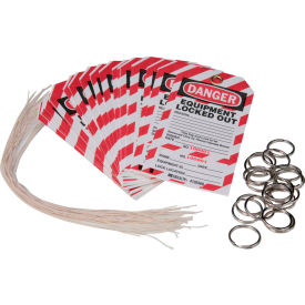 Danger Equipment Locked Out Tag, Two-Part Tags With Stubs, Cardstock, 25/Pack