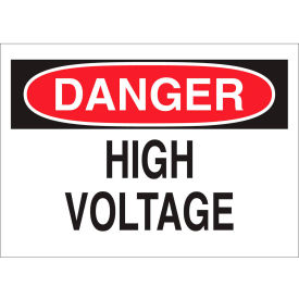 Danger High Voltage Sign, Fiberglass, 14"W x 10"H