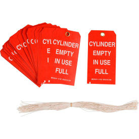 Cylinder Empty In Use Full Tag, 2 Sided, 100/Pkg, Cardstock, 3"W x 5-3/4"H