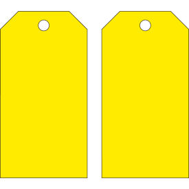 Blank Accident Prevention Tag, with Grommet, Yellow, Polyester, 3"W x 5-3/4"H