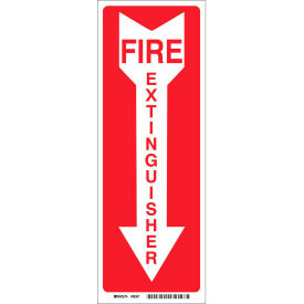 Fire Extinguisher Sign, Self-Adhesive, Polyester, 5"W x 14"H