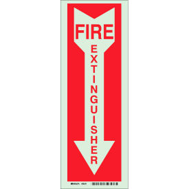 Fire Extinguisher Sign, Self-Adhesive, Polyester, 5"W x 14"H