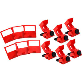 480/600 Volt Clamp-On Circuit Breaker Lockout, Polypropylene, 1-9/16"W x 3-1/4"H