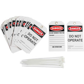 TG035E Lockout Tag- Danger Do Not Operate, 2 Sided, Vinyl, 25/Pack
