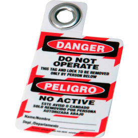 Padlock Tag- Danger Do Not Operate, Bilingual Eng/Spa, Polyester, 1/Each