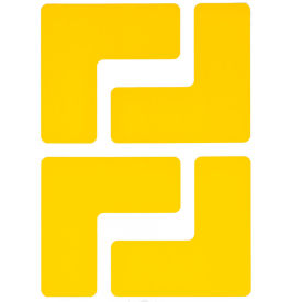 ToughStripe Floor Marking Tape, 2"W X 5"L, Yellow, L-Shaped Design, 20 Corners/Pack