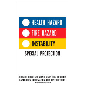 Hazardous Materials Identification Guide Color Bar Labels, 10/PKG, 3"W x 5"H