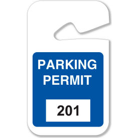 Rearview Mirror Hanging Tags, Parking Permits, Blue, 2-3/4"W x 4-3/4"H