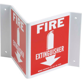 Fire Extinguisher "V" Sign, 2 Sided, Polystyrene, 10"W x 5.5"H