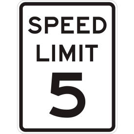 Speed Limit 5 Reflective Sign, Aluminum, 18"W x 24"H