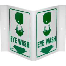 Eye Wash "V" Sign, 2 Sided, Acrylic, 9"W x 6"H