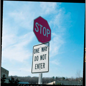 One Way Do Not Enter Sign, Black/White, HIP Reflective Sign, Aluminum, 18"W x 24"H