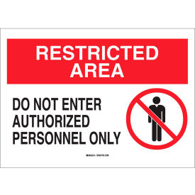 Restricted Area Do Not Enter Authorized Personnel Only Sign, 14"W x 10"H