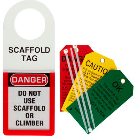 Scaffold Status Holder and Tags, Plastic/Polyester, 3"W x 5-3/4"H