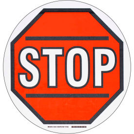 Floor Stop Sign, Red/White, Polyester, 17"Diameter