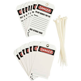 Danger Accident Prevention Tag With Overlaminate, Polyester, 3"W x 5-3/4"H