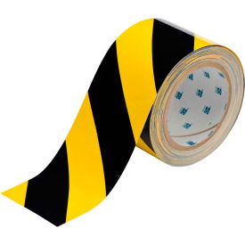 ToughStripe Floor Marking Tape, Polyester 3"W X 100'L Black/Yellow