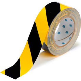 104317 ToughStripe Floor Marking Tape, Polyester, 2"W X 100'L, Black/Yellow