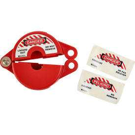 Gate Valve Lockout, 1" to 2-1/2" Diameter With Danger Label, Polypropylene