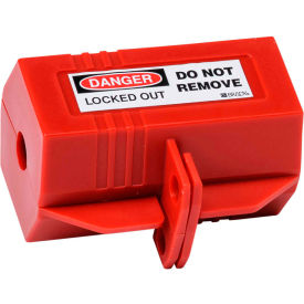 Plug Lockout 110 Volt With Danger Label, Polypropylene, 3-1/8"W x 2"H