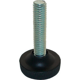 Metric Fixed Base Leveling Mount - Steel Bolt, Nylon Pad - M10 x 40mm Bolt - 32mm Dia. - Light Duty