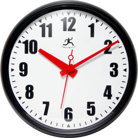15" Round Impact Wall Clock - Black