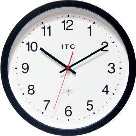 14" Round Atomic Time Keeper Wall Clock - Black