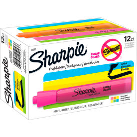 Tank Style Highlighters with Open-Stock Box, Assorted Ink Colors, Chisel Tip, Dozen